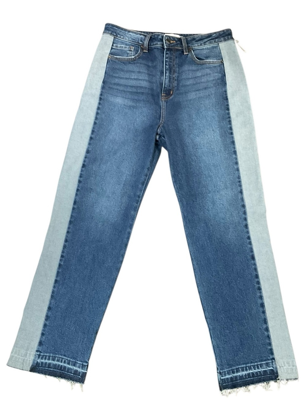 Cello Two-Tone Blue High Rise Straight Leg Jeans Size 13